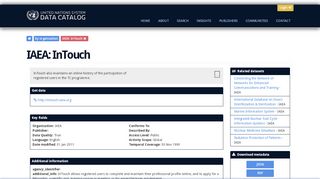 
                            7. IAEA: InTouch | UN System Data Catalog