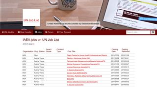 
                            8. IAEA jobs (Page 1) - UN Job List