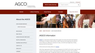 
                            1. iAGCO Information | Alcohol and Gaming Commission of Ontario