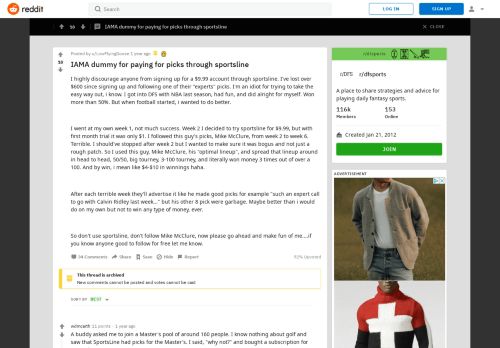 
                            7. IAMA dummy for paying for picks through sportsline : dfsports - Reddit