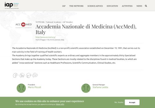 
                            11. IAP - Accademia Nazionale di Medicina (AccMed), Italy