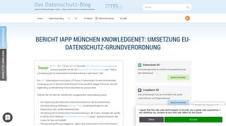
                            2. IAPP München: Umsetzung EU-DSGVO | Das Datenschutz-Blog