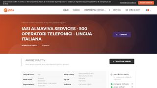 
                            10. IASI ALMAVIVA SERVICES - 500 OPERATORI TELEFONICI - LINGUA ...