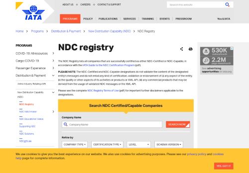 
                            12. IATA - NDC Registry