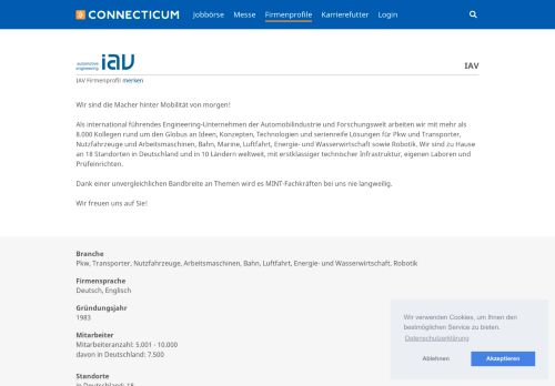 
                            11. IAV | Arbeitgeber - Karriere - Profil - Connecticum