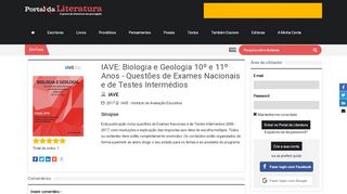 
                            5. IAVE: Biologia e Geologia 10º e 11º Anos - Questões de Exames ...
