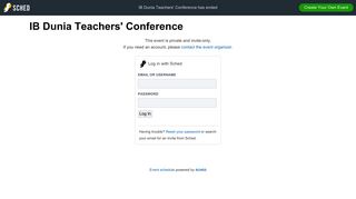 
                            12. IB Dunia Teachers' Conference: Log In