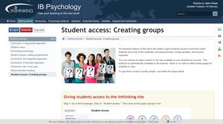 
                            8. IB Psychology: Student access - InThinking Subject Sites