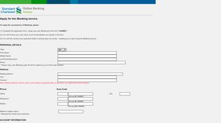 
                            3. Ibanking Sign Up Form - Standard Chartered