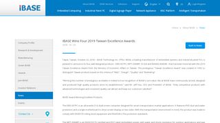 
                            10. IBASE Wins Four 2019 Taiwan Excellence Awards