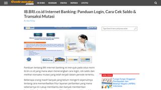 
                            7. IB.BRI.co.id Internet Banking: Panduan Login, Cara Cek Saldo ...
