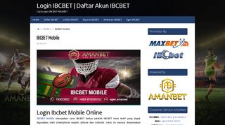 
                            5. IBCBET Mobile | Login IBCBET | Daftar Akun IBCBET