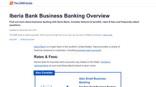 
                            7. Iberia Bank Business Banking Overview - The SMB Guide