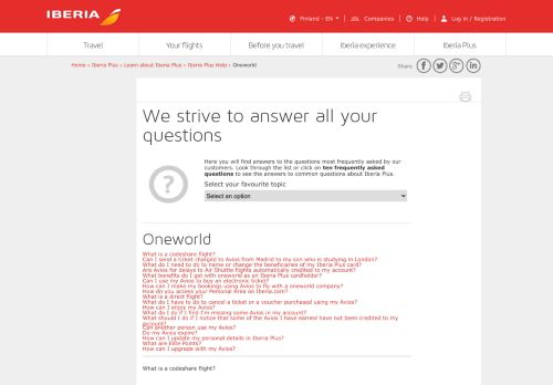 
                            13. Iberia points with other oneworld companies - Iberia