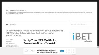 
                            5. iBET Mobile – iBET Malaysia Online Casino