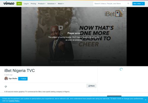 
                            11. iBet Nigeria TVC on Vimeo