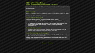 
                            2. iBex Error Handler - iBex Login