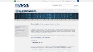 
                            4. IBGE | questionários eletrônicos | downloads | PAS - pesquisa anual ...