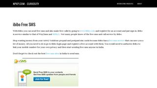 
                            5. ibibo Free SMS | NPXP.com – Curiosity