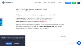 
                            8. IBIS Exam Registration: Personal Codes - ManageBac