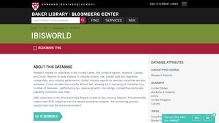 
                            9. IBISWorld | Baker Library | Harvard Business School
