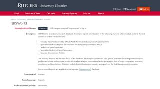 
                            10. IBISWorld | Rutgers University Libraries