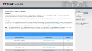 
                            2. IBKR Host and Ports Documentation | IB Knowledge Base