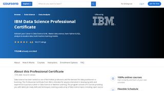 
                            6. IBM Data Science Professional Certificate | Coursera
