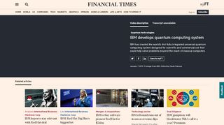 
                            9. IBM develops quantum computing system | Financial Times
