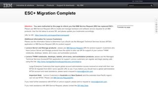 
                            1. IBM ESC+ Migration Complete - United States