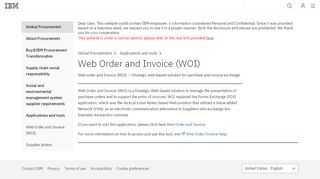 
                            5. IBM Global Procurement: Web Order and Invoice (WOI)