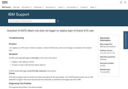 
                            6. IBM Guardium S-GATE Attach rule does not trigger on sqlplus login of ...