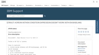 
                            11. IBM IZ98617: KOREAN WITHIN CONDITION EXPRESSION DOESN'T ...