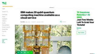 
                            8. IBM makes 20 qubit quantum computing machine available as a ...