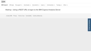 
                            3. IBM Mashup - Using a REST URL to logon to the IBM Cognos ...