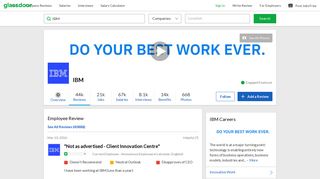 
                            8. IBM - Not as advertised - Client Innovation Centre | Glassdoor