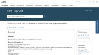 
                            12. IBM PH00438:provide switch to disable isolation of third-party jax-rs ...