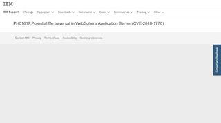 
                            11. IBM PH01617:Potential file traversal in WebSphere Application Server ...