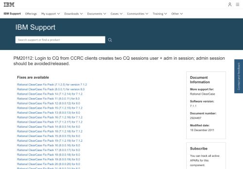 
                            8. IBM PM20112: Login to CQ from CCRC clients creates two CQ ...