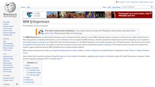 
                            4. IBM Q Experience - Wikipedia