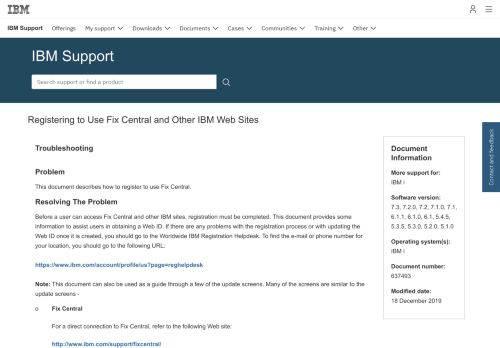 
                            4. IBM Registering to Use Fix Central and Other IBM Web Sites - United ...