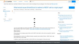 
                            12. ibm sbt - What would cause SmartCloud to redirect a REST call to a ...