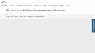 
                            1. IBM SDK - How to log into IBM Cognos Business Analytics using URL ...