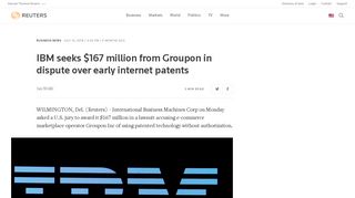 
                            7. IBM seeks $167 million from Groupon in dispute over early internet ...
