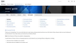 
                            9. IBM Software Shopz - Help and resources - Users' guide - Overview