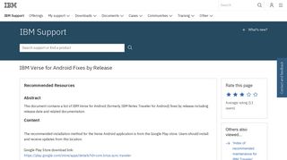 
                            7. IBM Verse for Android Fixes by Release - United States