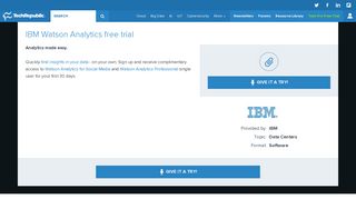 
                            13. IBM Watson Analytics free trial - TechRepublic