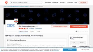 
                            10. IBM Watson Assistant Reviews 2019 | G2 Crowd