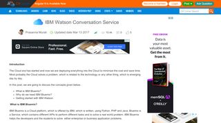 
                            8. IBM Watson Conversation Service - C# Corner