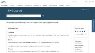 
                            8. IBM Why does my bookmark for accessing Maximo login page not ...